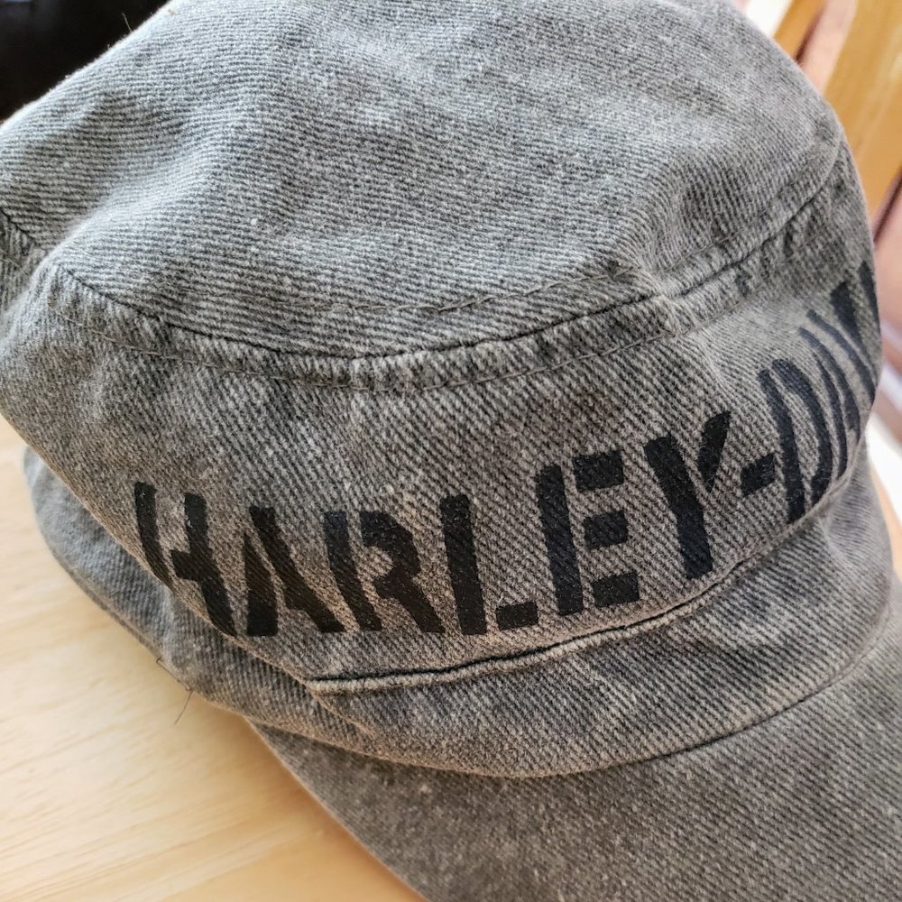 Harley Davidson hat cap green denim small 21"